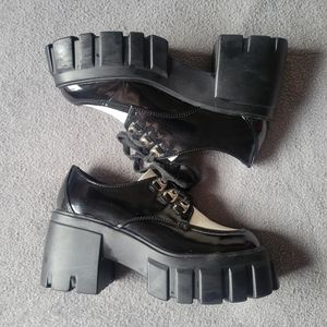 madden girl black platform oxfords loafers